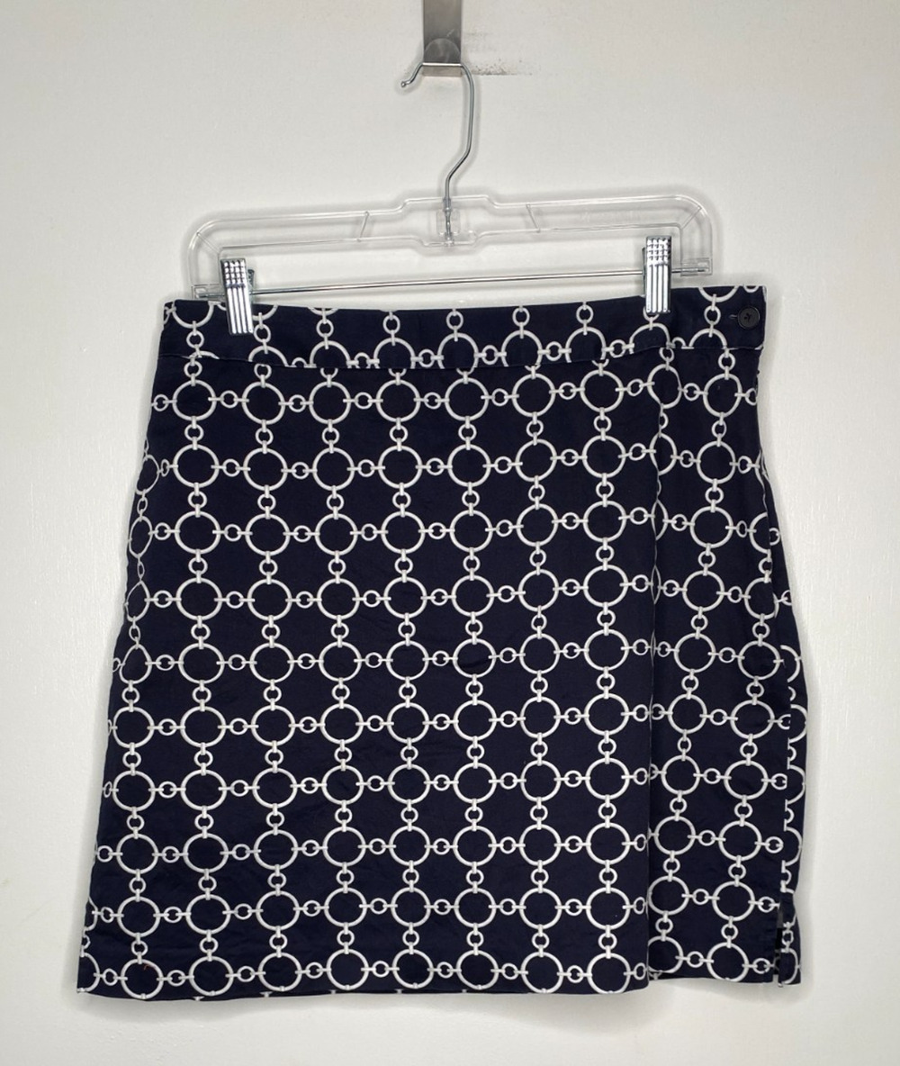 EP Pro Blue & White Nautical Chain Skort Size 10 Cotton Blend Golf/Resort Wear